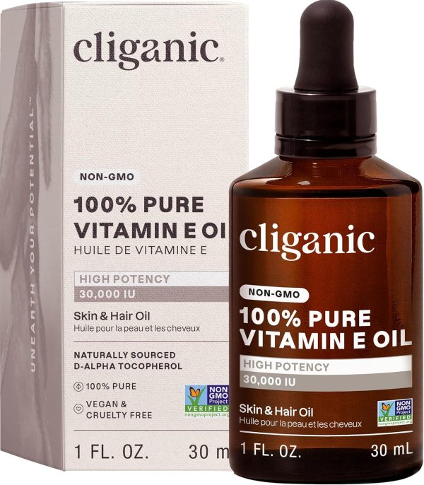 Vitamin E Oil Cliganic Facial Oil 30k IU Pure-0